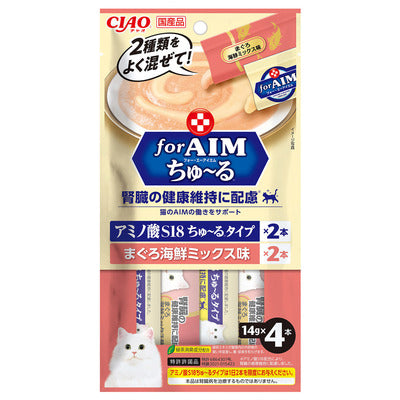 CIAO 糊仔小食 4條裝 - for AIM腎臟健康維持配配 氨基酸S18金鮪魚+海鮮綜合味