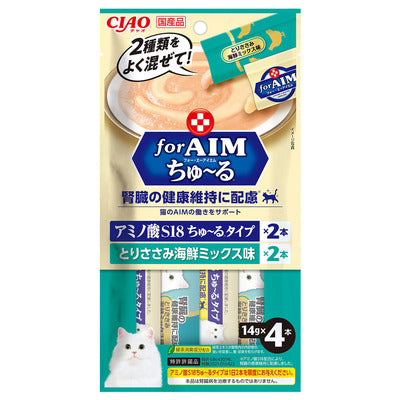 CIAO 糊仔小食 4條裝 - for AIM腎臟健康維持配配 氨基酸S18雞肉+海鮮綜合味