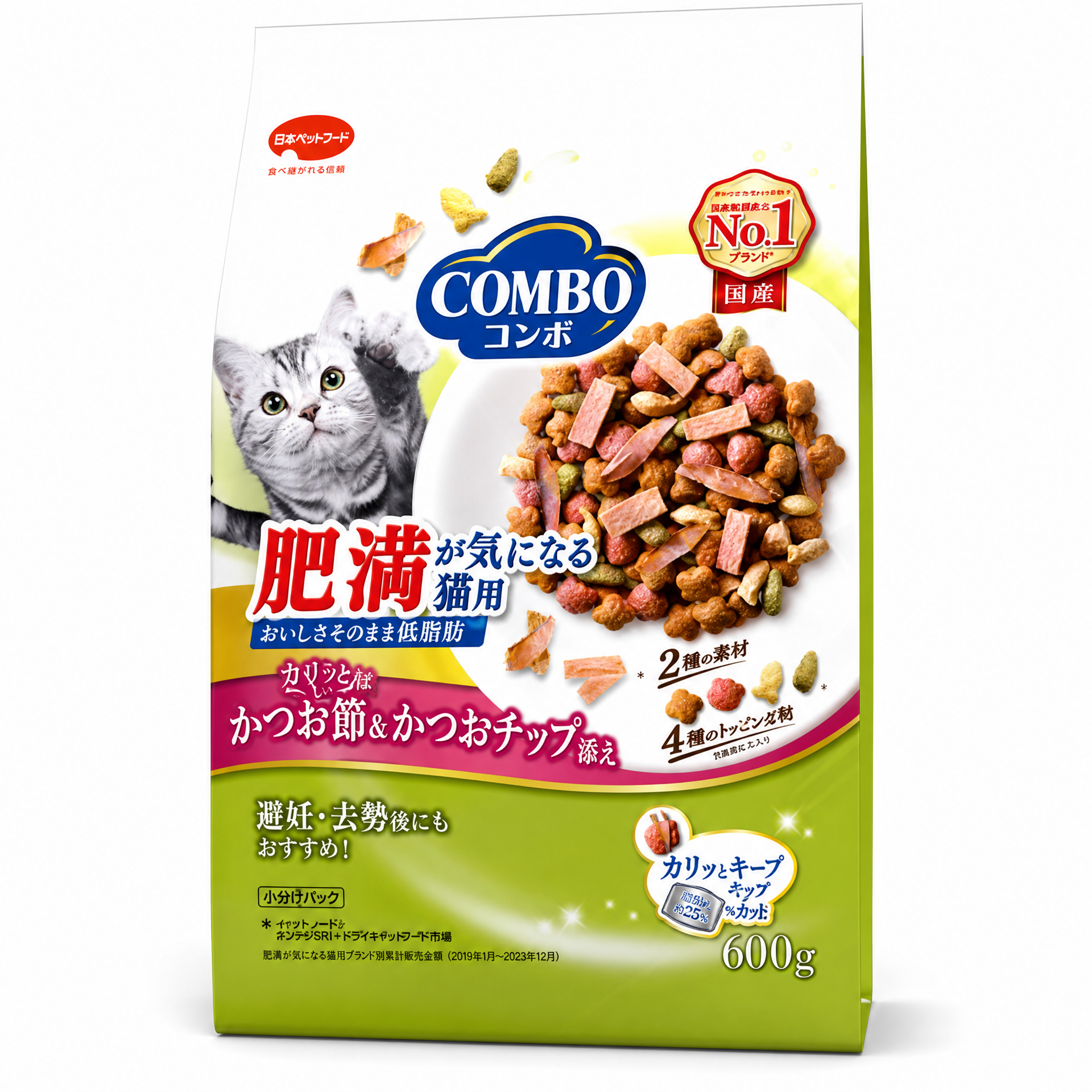COMBO 體重關注貓用鮪魚鰹魚節乾糧 600g
