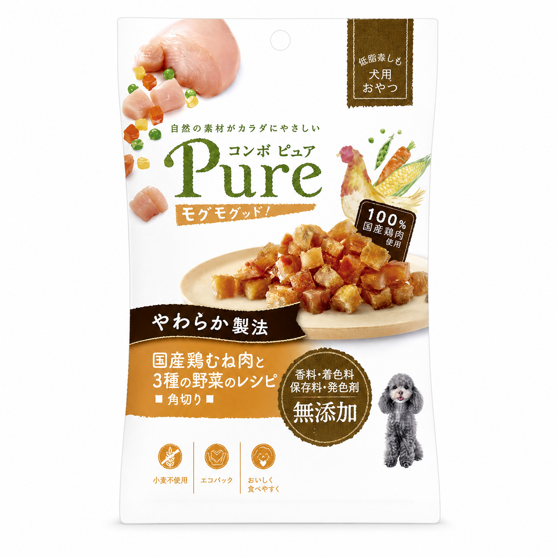 COMBO Pure 雞胸肉三種蔬菜切塊狗狗小食 50g