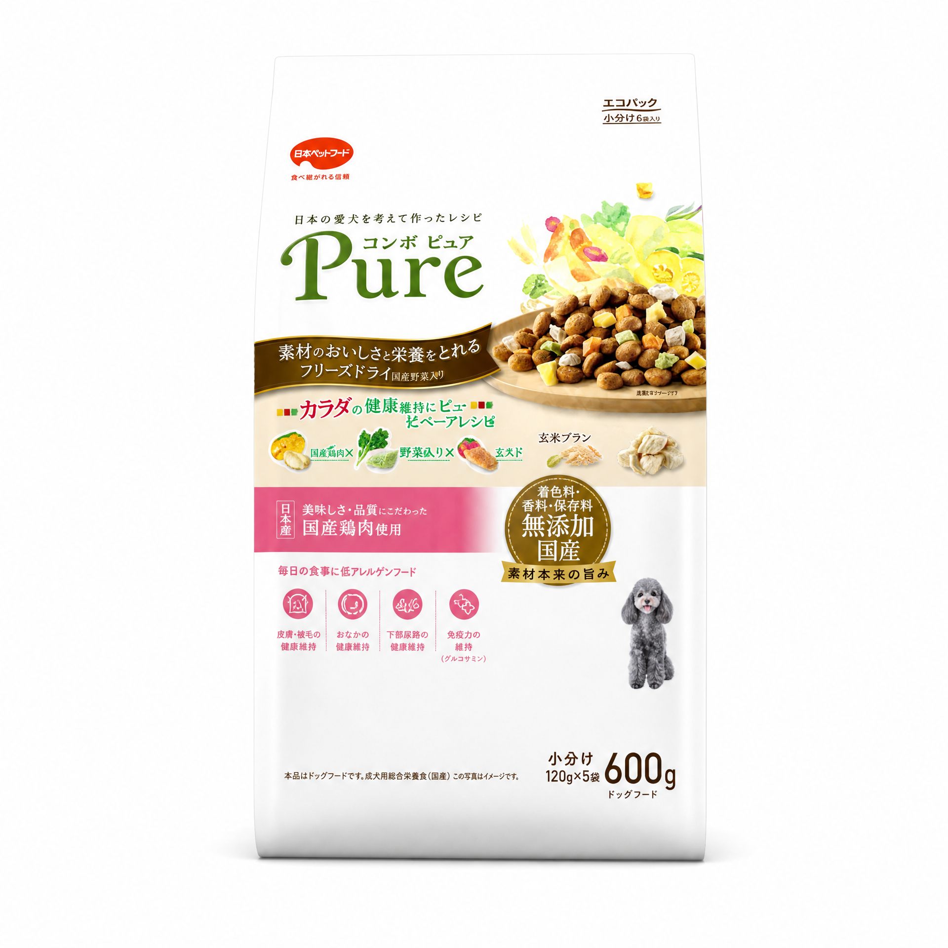 COMBO Pure 日本產雞肉蔬菜狗狗乾糧 600g