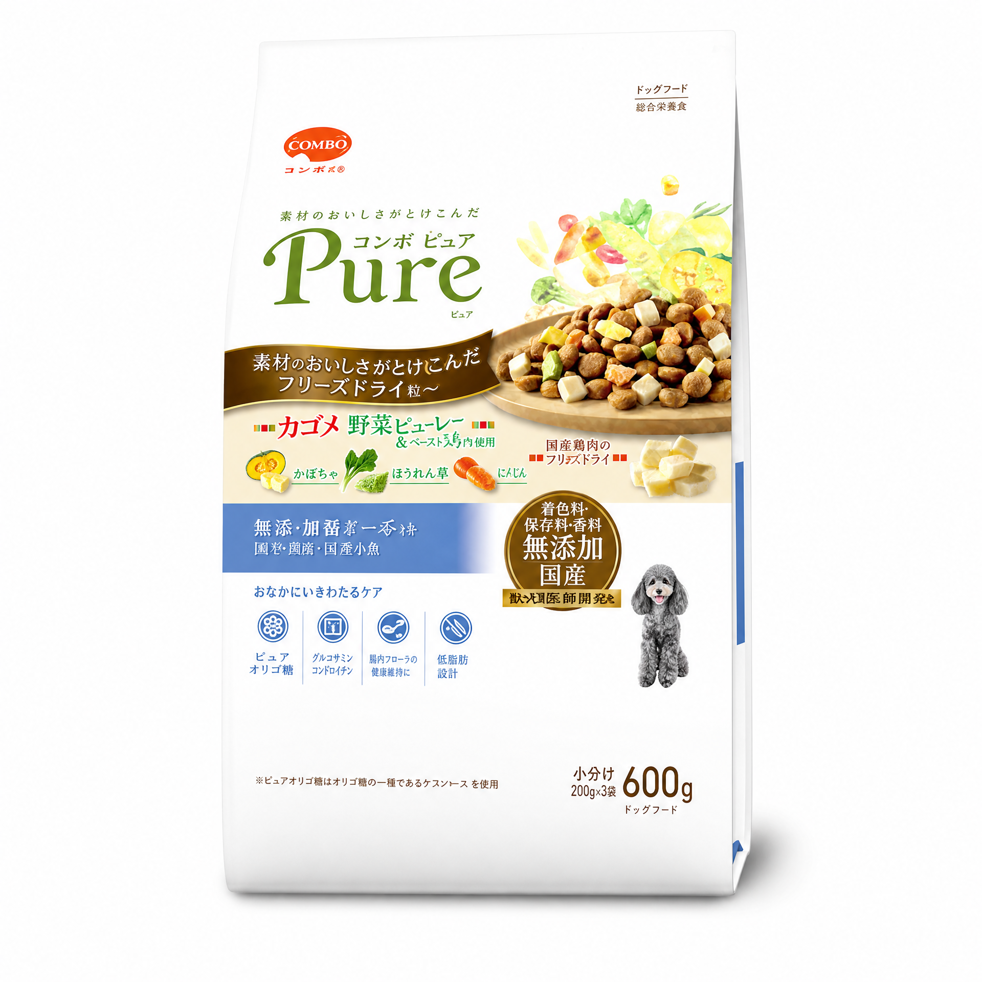 COMBO Pure 蔬菜嚴選芝士狗狗乾糧 600g