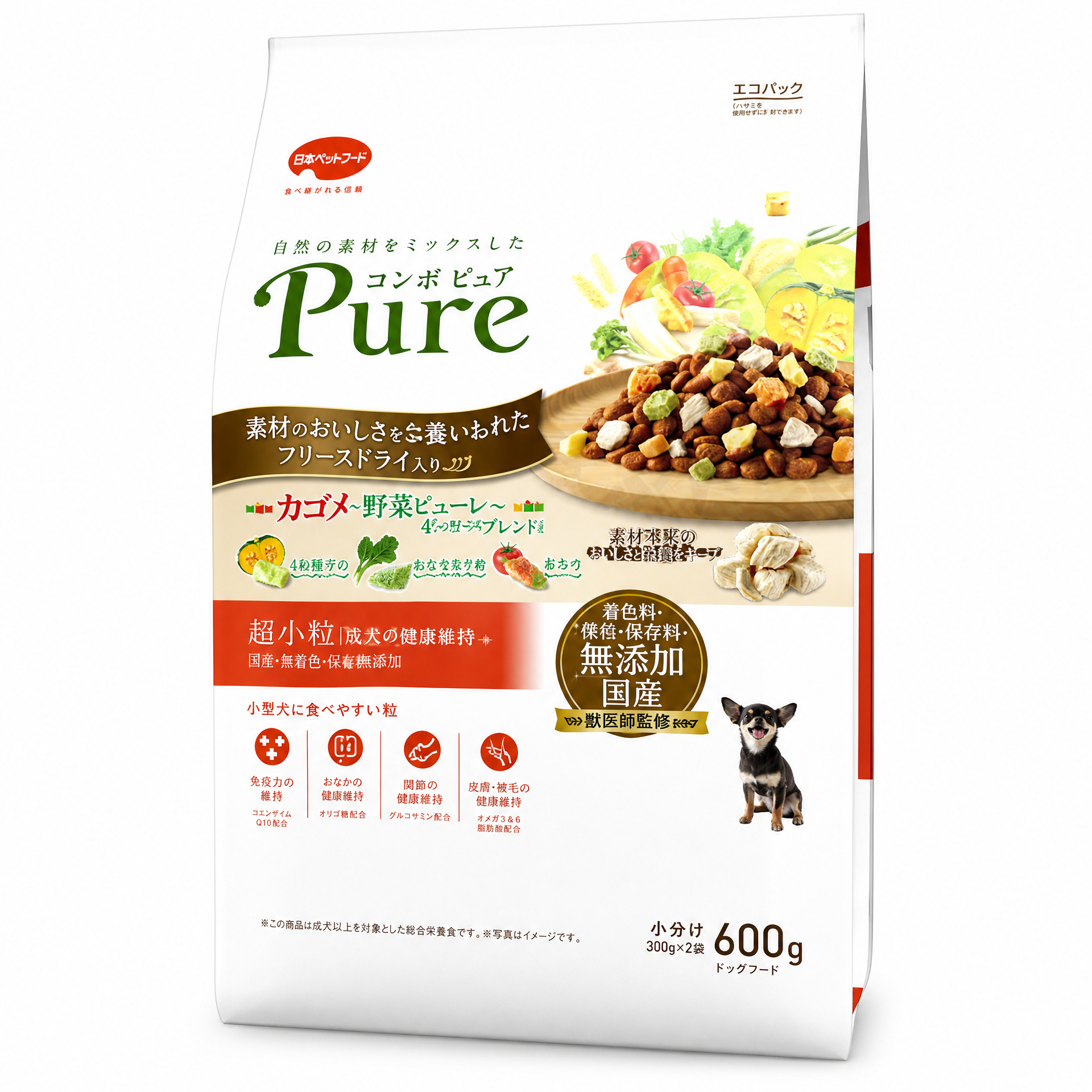 COMBO Pure 超小粒日本產雞肉蔬菜狗狗乾糧 600g