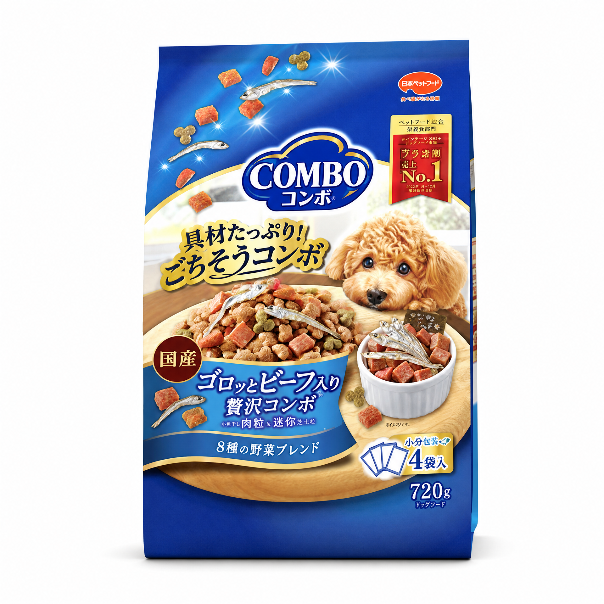 COMBO 牛肉小魚乾芝士蔬菜狗狗乾糧 720g
