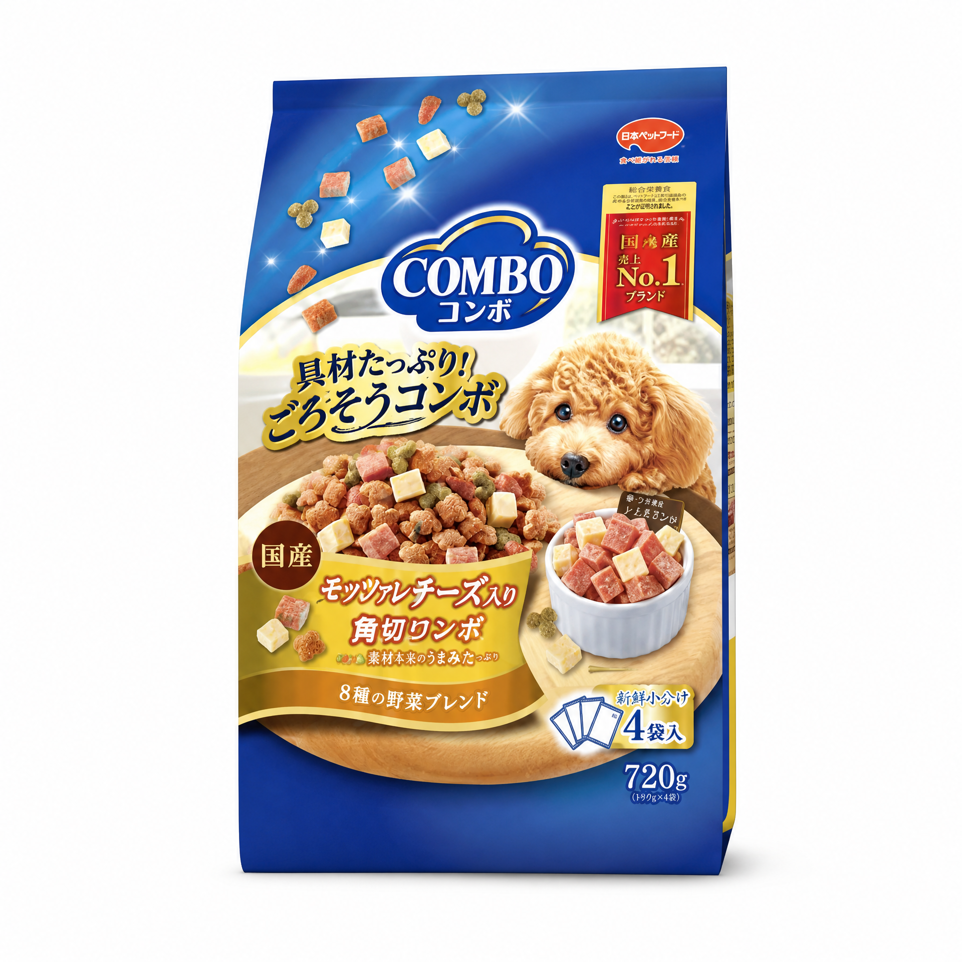 COMBO 馬蘇里拉芝士角切狗狗乾糧 720g
