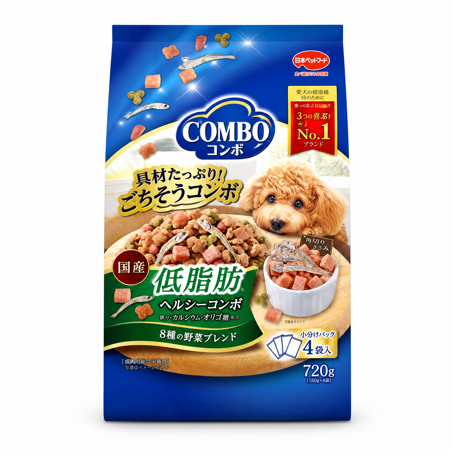 COMBO 低脂小魚乾雞肉狗狗乾糧 720g