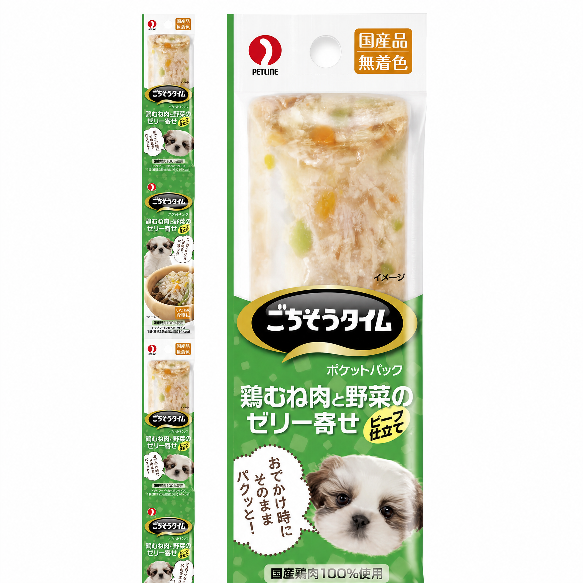 PETLINE 盛宴時光 雞胸肉蔬菜牛肉風味果凍包 25g×4